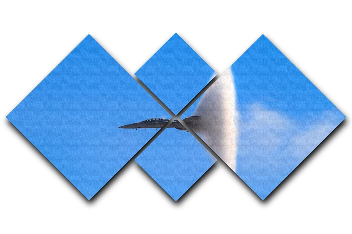 Super Hornet with transonic vapor cone 4 Square Multi Panel Canvas  - Canvas Art Rocks - 1