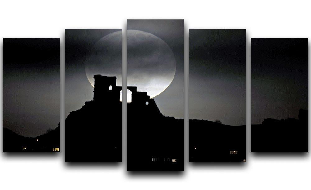 Super Moon at Mow Cop 5 Split Panel Canvas - Canvas Art Rocks - 1
