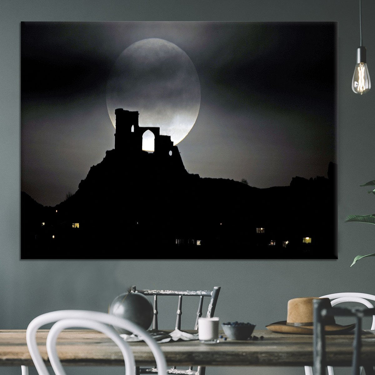 Super Moon at Mow Cop Canvas Print or Poster