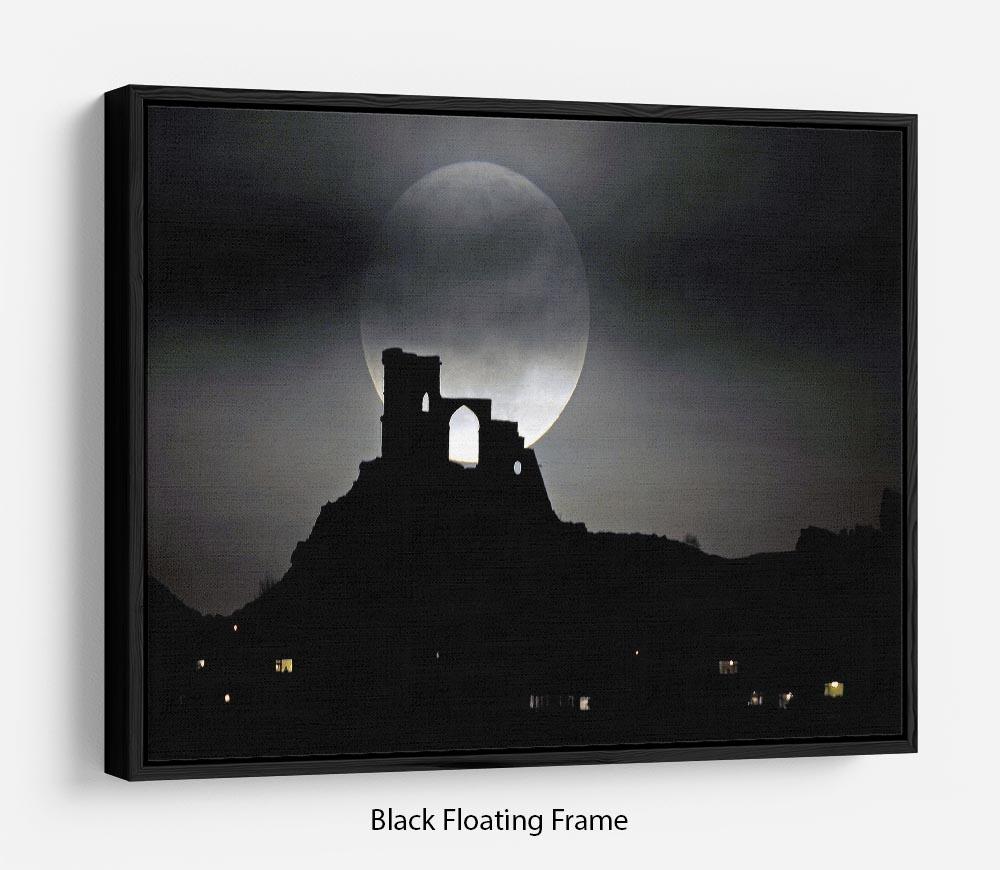 Super Moon at Mow Cop Floating Frame Canvas - Canvas Art Rocks - 1