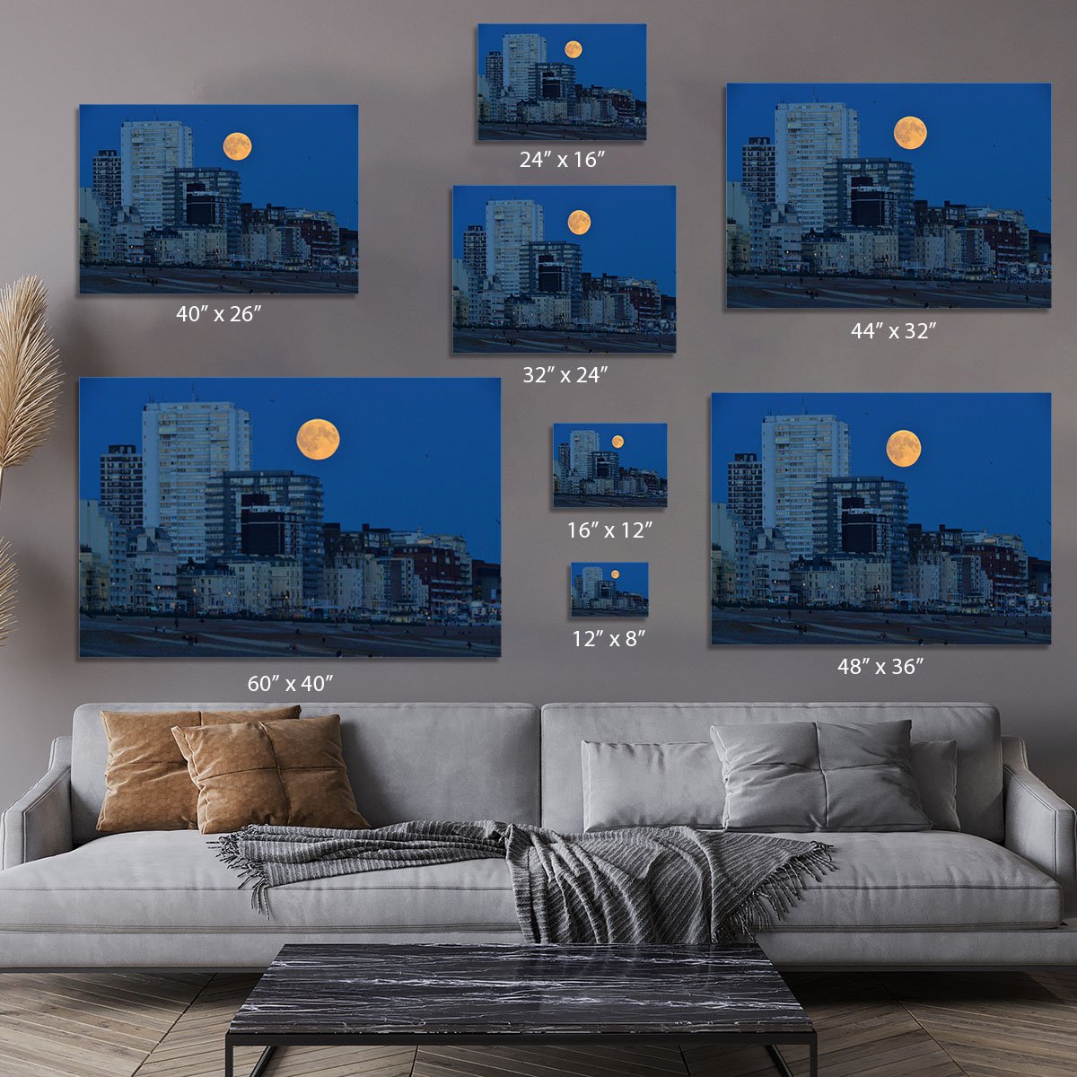 Super moon over Brighton Canvas Print or Poster