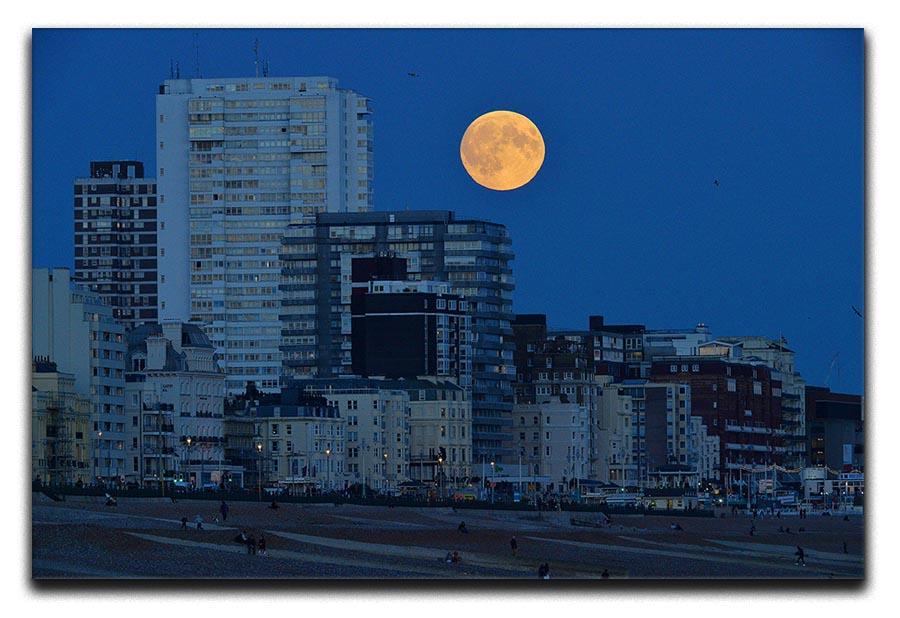 Super moon over Brighton Canvas Print or Poster - Canvas Art Rocks - 1