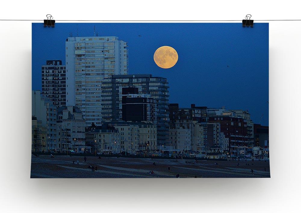 Super moon over Brighton Canvas Print or Poster - Canvas Art Rocks - 2