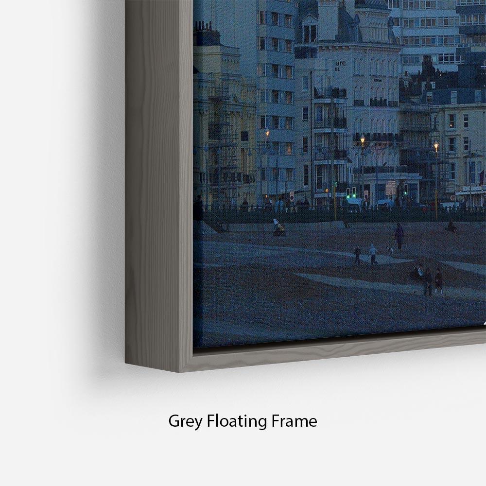 Super moon over Brighton Floating Frame Canvas - Canvas Art Rocks - 4