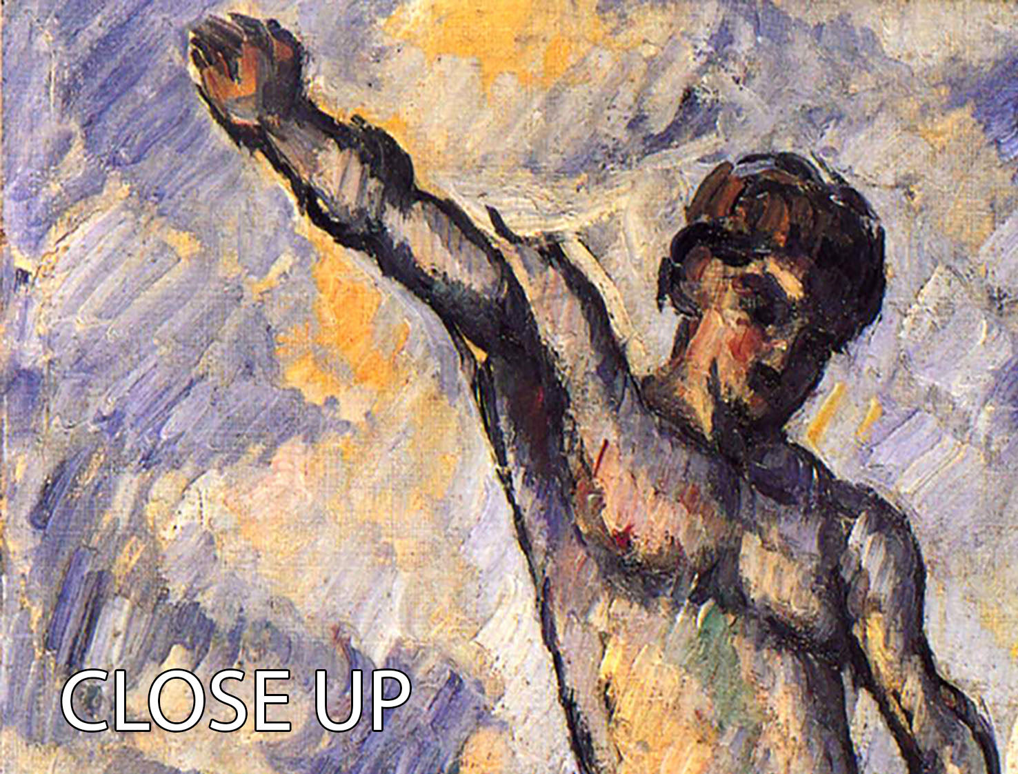 Swimmer with outstretched arms by Cezanne 3 Split Panel Canvas Print - Canvas Art Rocks - 3