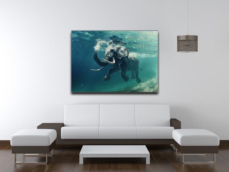 Swimming Elephant Underwater Canvas Print or Poster - Canvas Art Rocks - 4