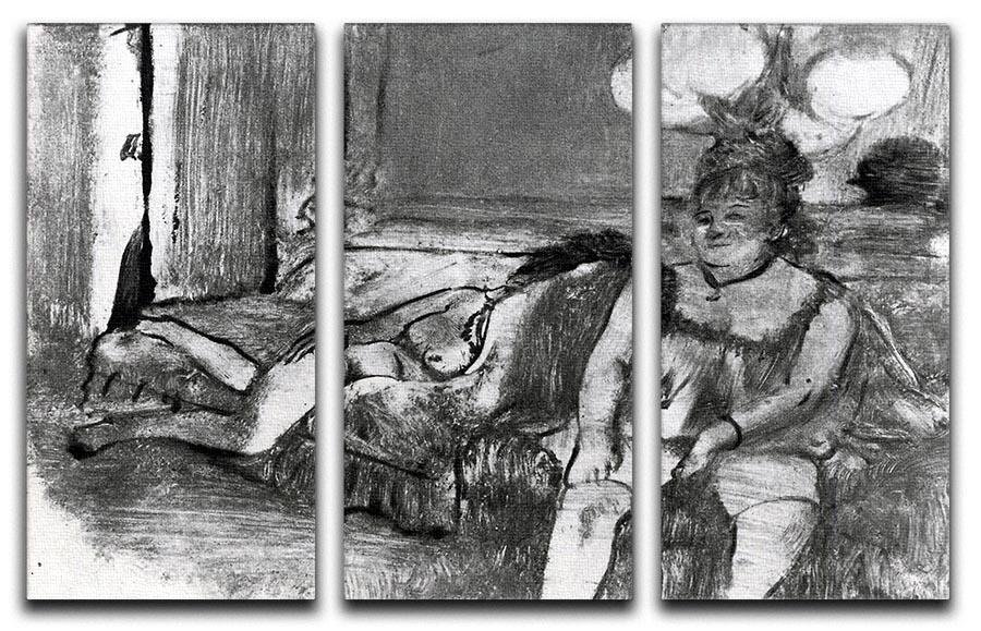 Taking a rest by Degas 3 Split Panel Canvas Print - Canvas Art Rocks - 1