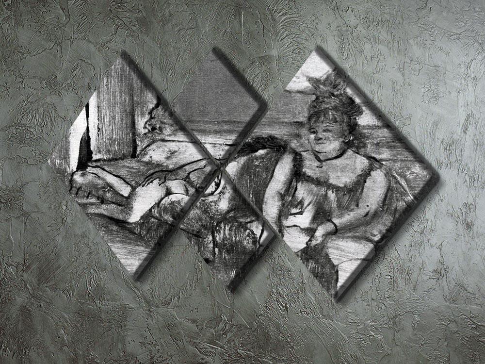 Taking a rest by Degas 4 Square Multi Panel Canvas - Canvas Art Rocks - 2