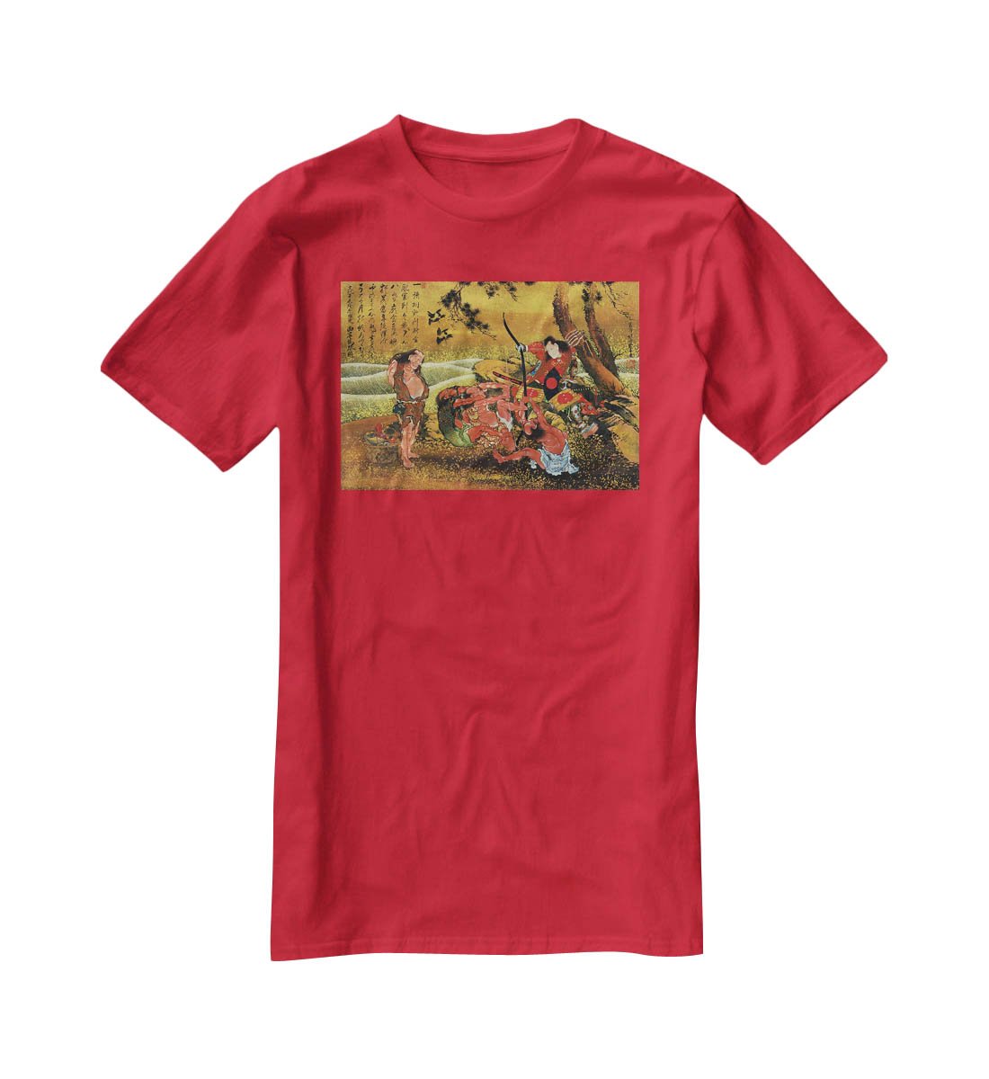 Tametomo and the demons by Hokusai T-Shirt - Canvas Art Rocks - 4