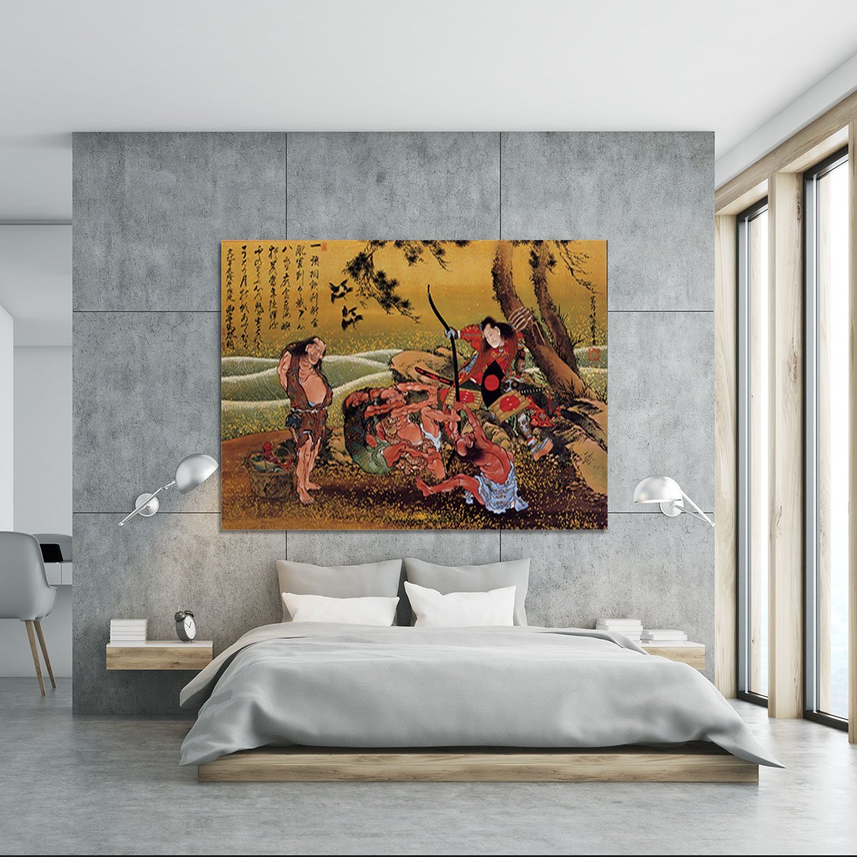 Tametomo on Demon island by Hokusai Canvas Print or Poster