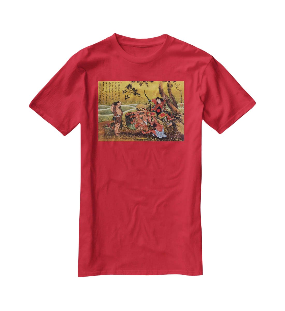 Tametomo on Demon island by Hokusai T-Shirt - Canvas Art Rocks - 4