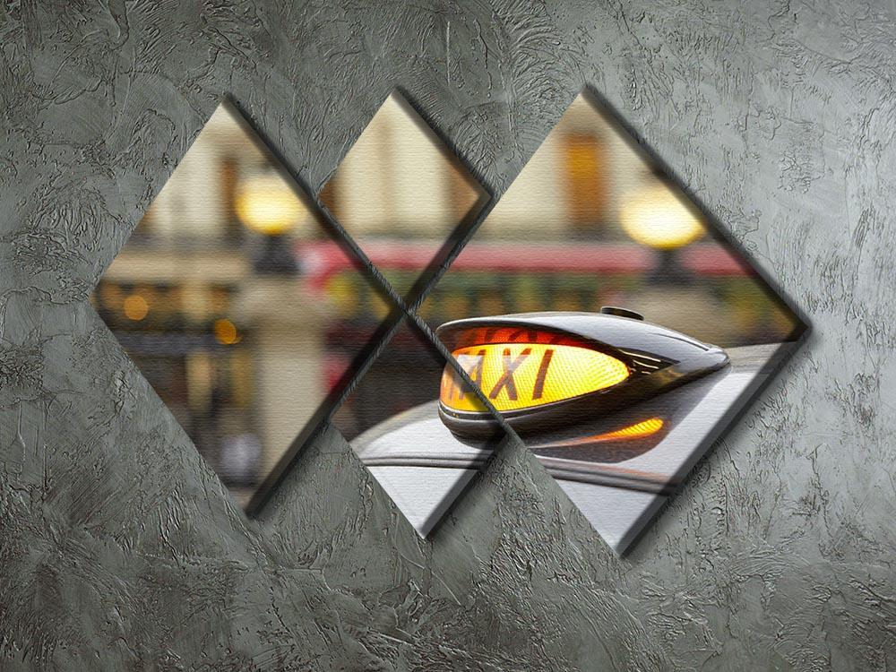 Taxi car selective focus 4 Square Multi Panel Canvas  - Canvas Art Rocks - 2