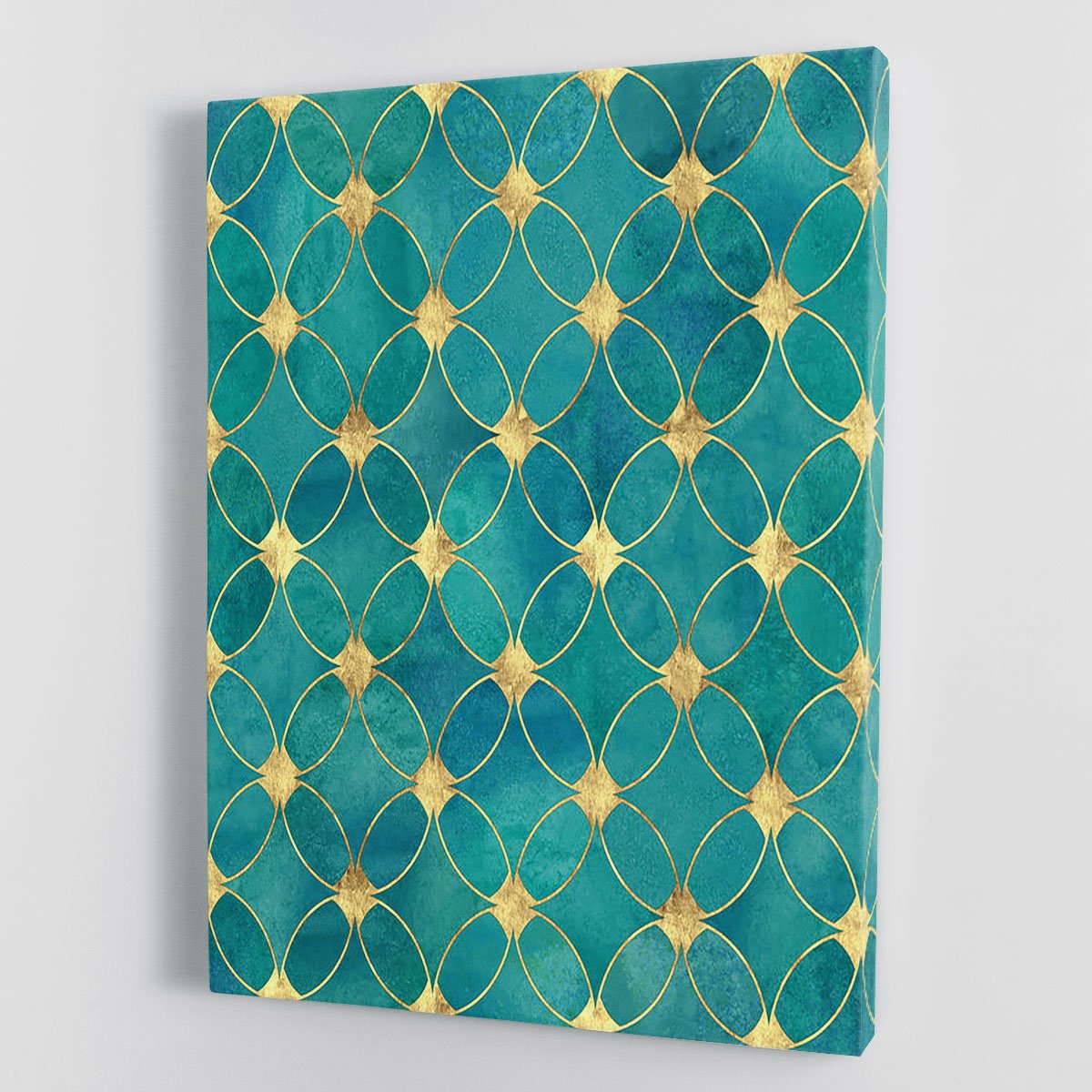 Teal and Gold Abstract Pattern Canvas Print or Poster