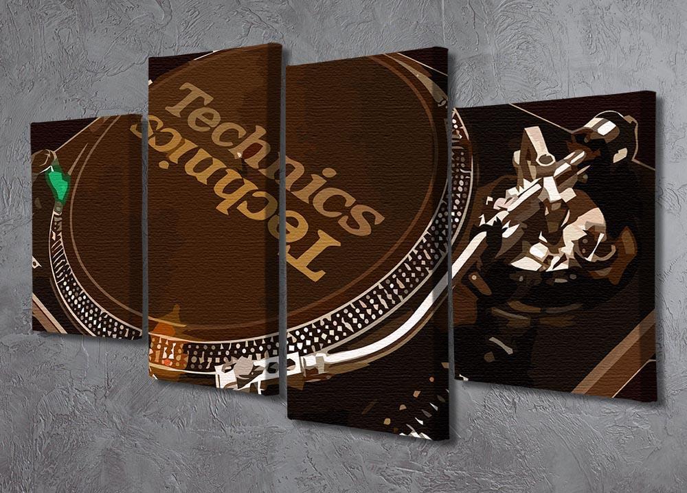 Technics 1210 Record Deck 4 Split Panel Canvas - Canvas Art Rocks - 2