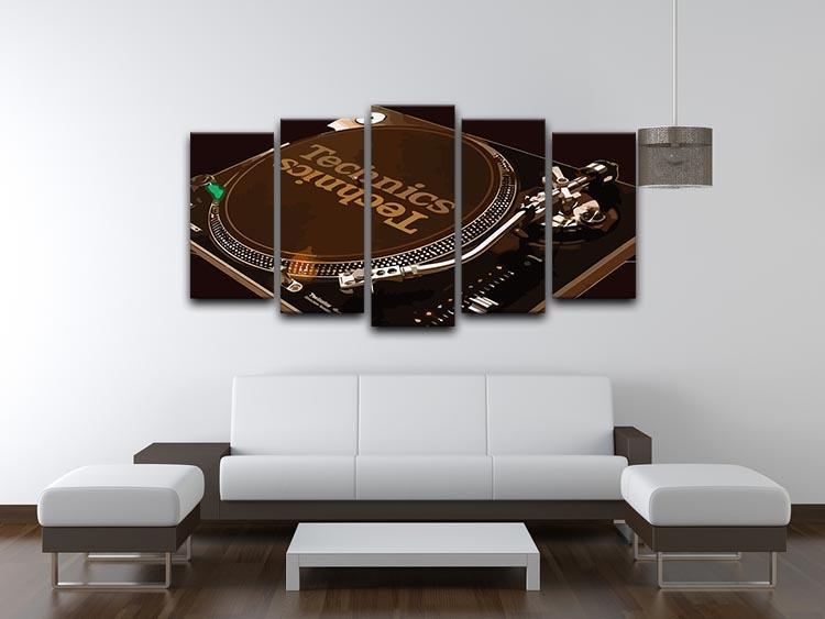 Technics 1210 Record Deck 5 Split Panel Canvas - Canvas Art Rocks - 3