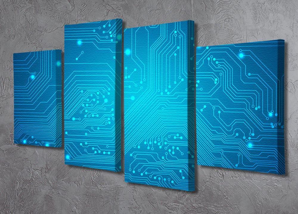 Technological vector 4 Split Panel Canvas  - Canvas Art Rocks - 2