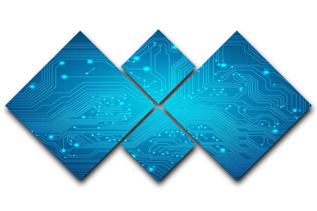 Technological vector 4 Square Multi Panel Canvas  - Canvas Art Rocks - 1