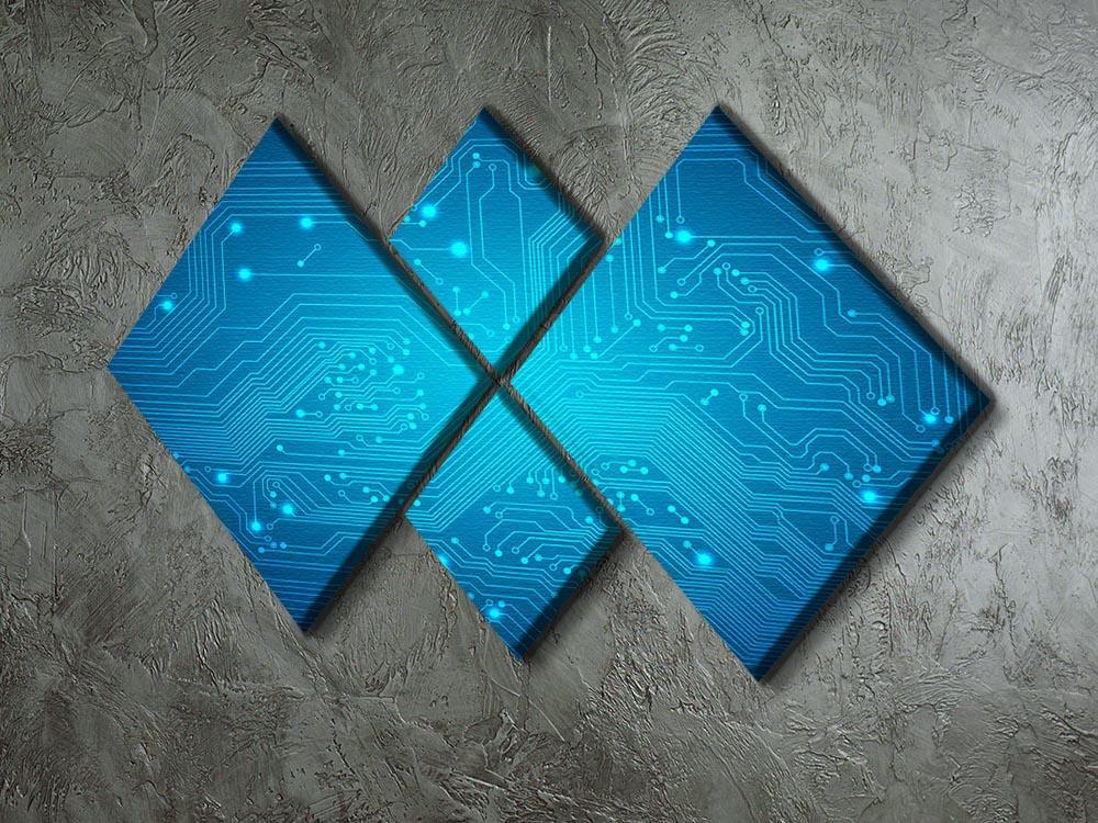 Technological vector 4 Square Multi Panel Canvas  - Canvas Art Rocks - 2