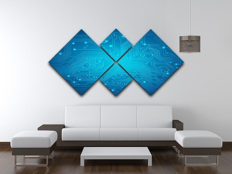Technological vector 4 Square Multi Panel Canvas  - Canvas Art Rocks - 3