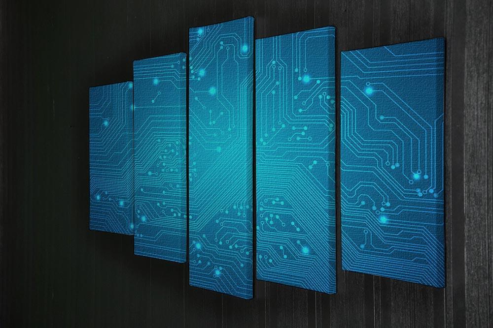 Technological vector 5 Split Panel Canvas  - Canvas Art Rocks - 2
