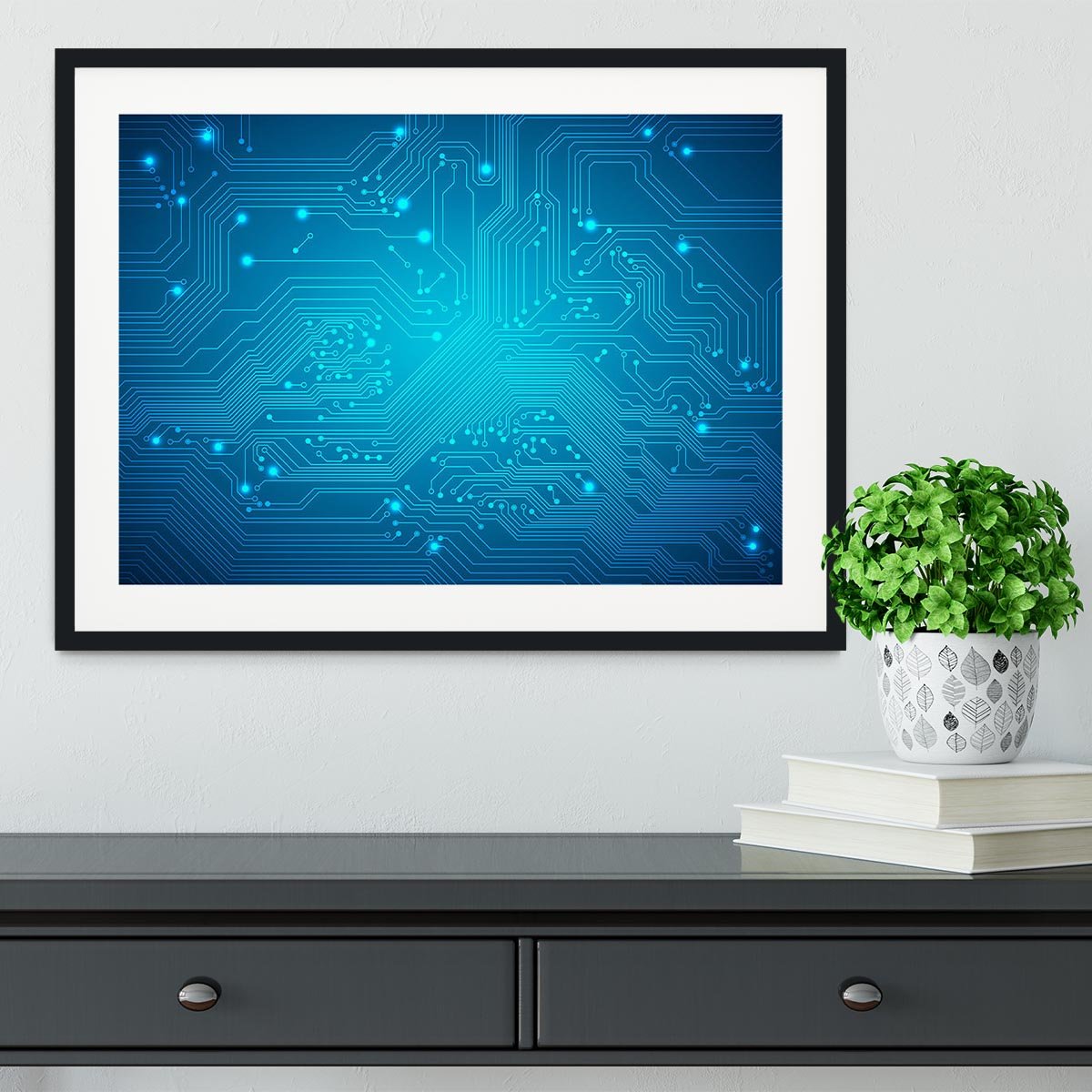 Technological vector Framed Print - Canvas Art Rocks - 1