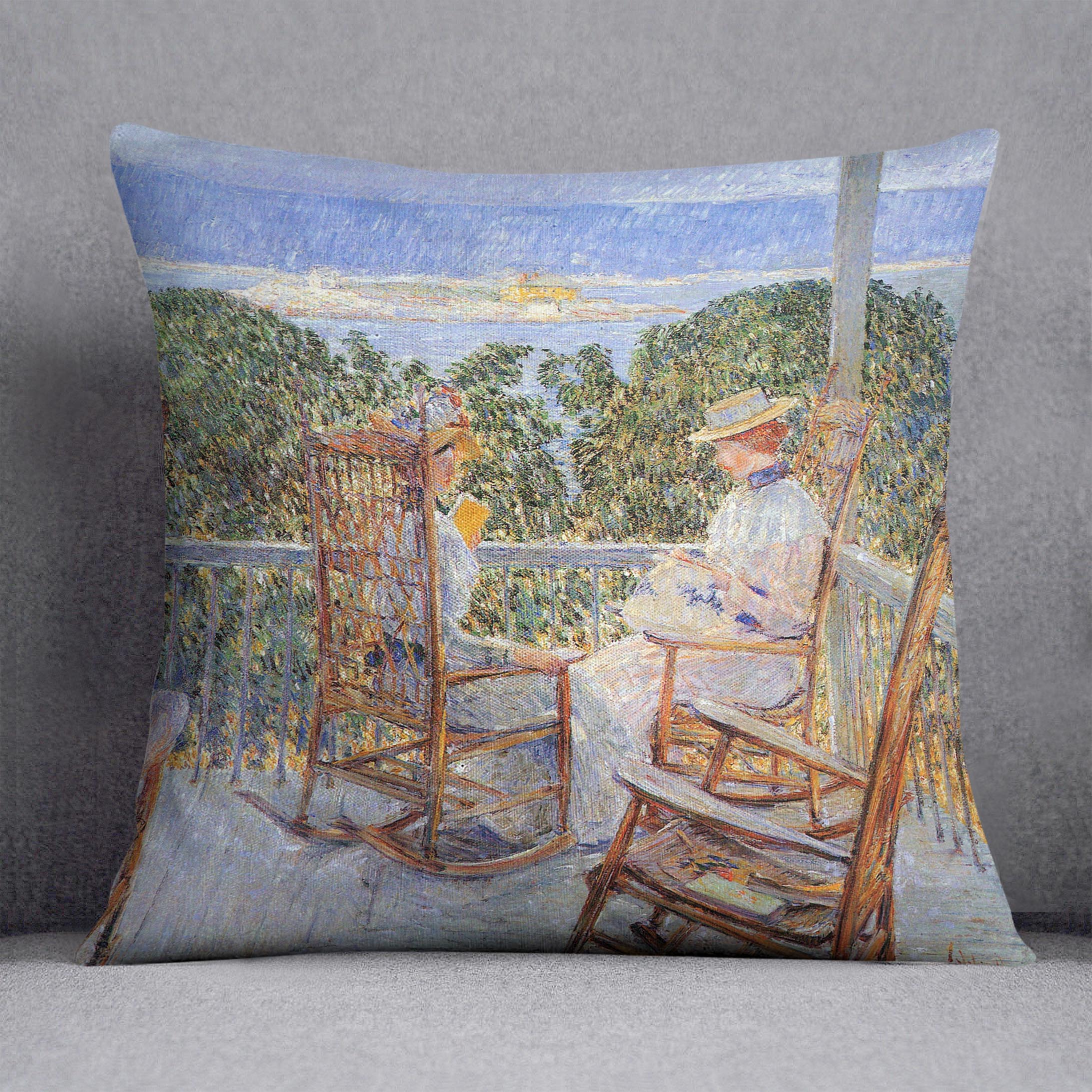 Ten Pound Island by Hassam Cushion - Canvas Art Rocks - 1