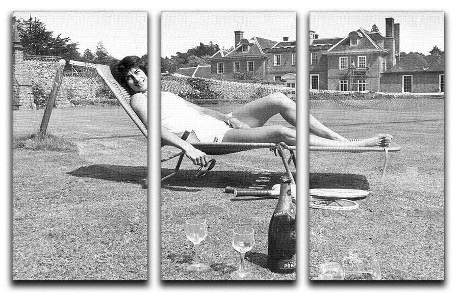 Tennis Player Virginia Wade 3 Split Panel Canvas Print - Canvas Art Rocks - 1