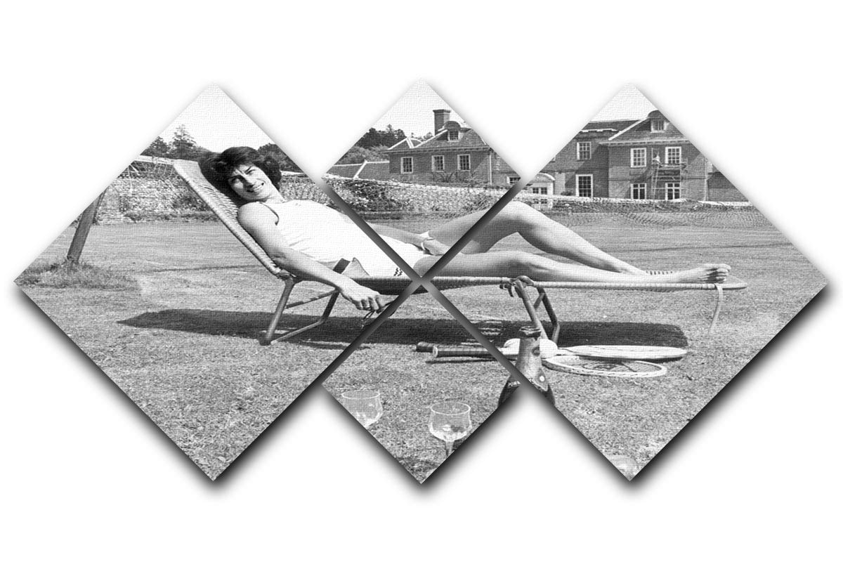 Tennis Player Virginia Wade 4 Square Multi Panel Canvas  - Canvas Art Rocks - 1