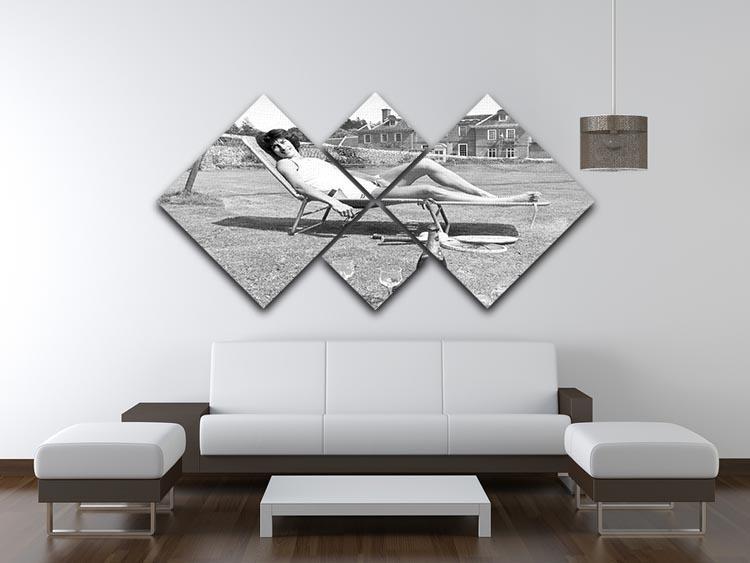 Tennis Player Virginia Wade 4 Square Multi Panel Canvas - Canvas Art Rocks - 3