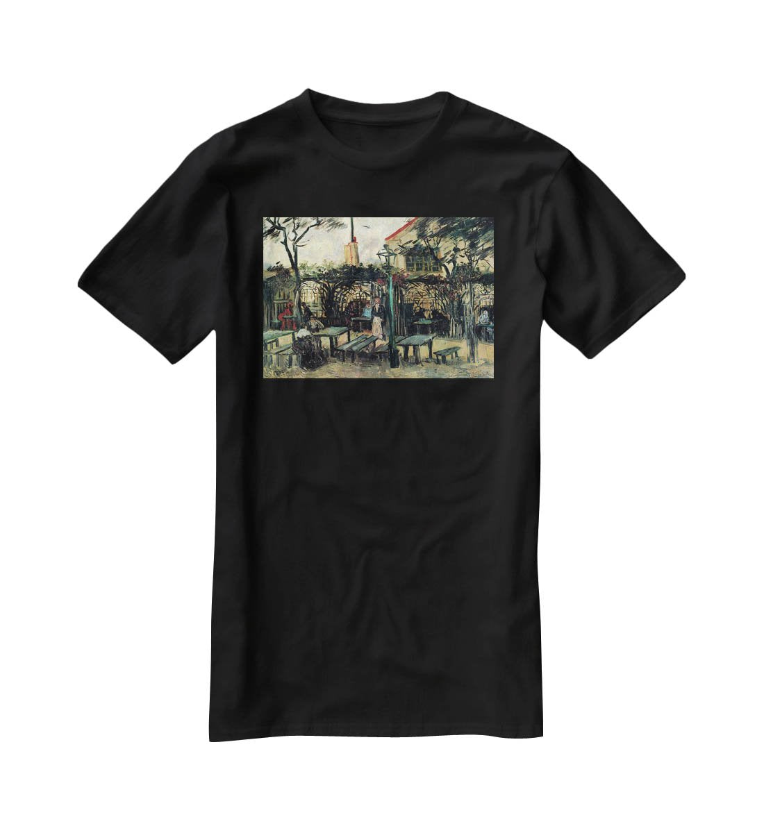Terrace of a Cafe on Montmartre La Guinguette1 by Van Gogh T-Shirt - Canvas Art Rocks - 1