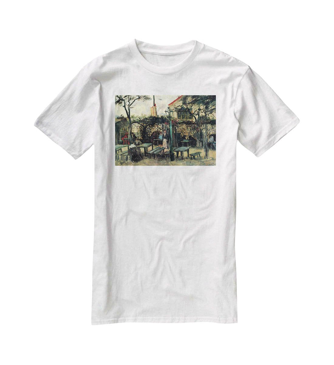 Terrace of a Cafe on Montmartre La Guinguette1 by Van Gogh T-Shirt - Canvas Art Rocks - 5