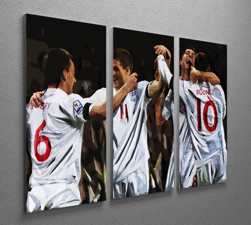 Terry Lampard Gerard and rooney England 3 Split Panel Canvas Print - Canvas Art Rocks - 2