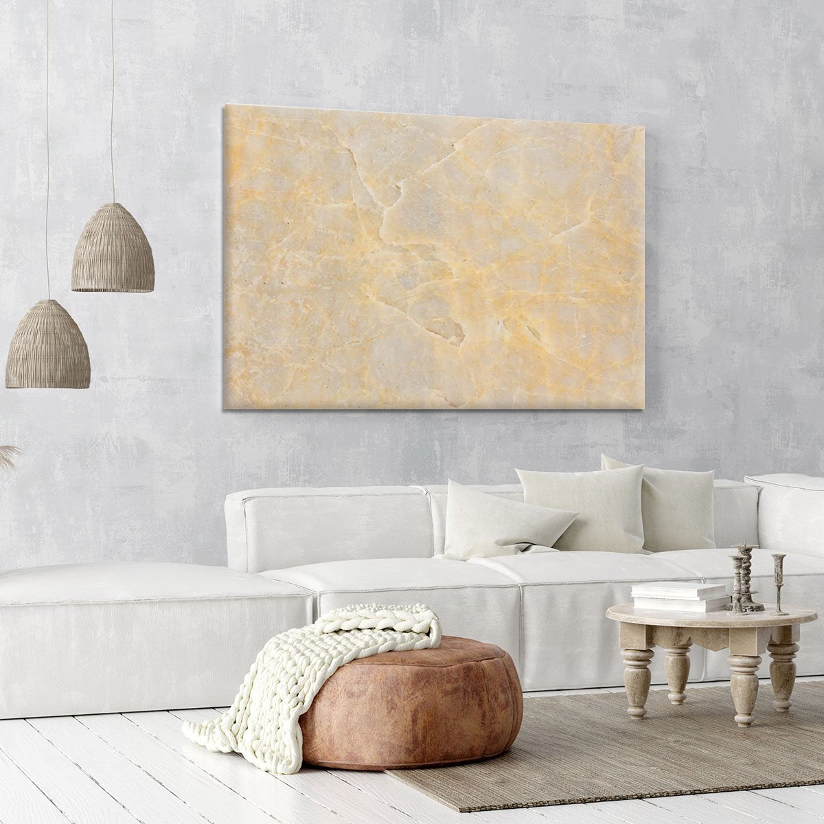 Textured Beige Marble Canvas Print or Poster