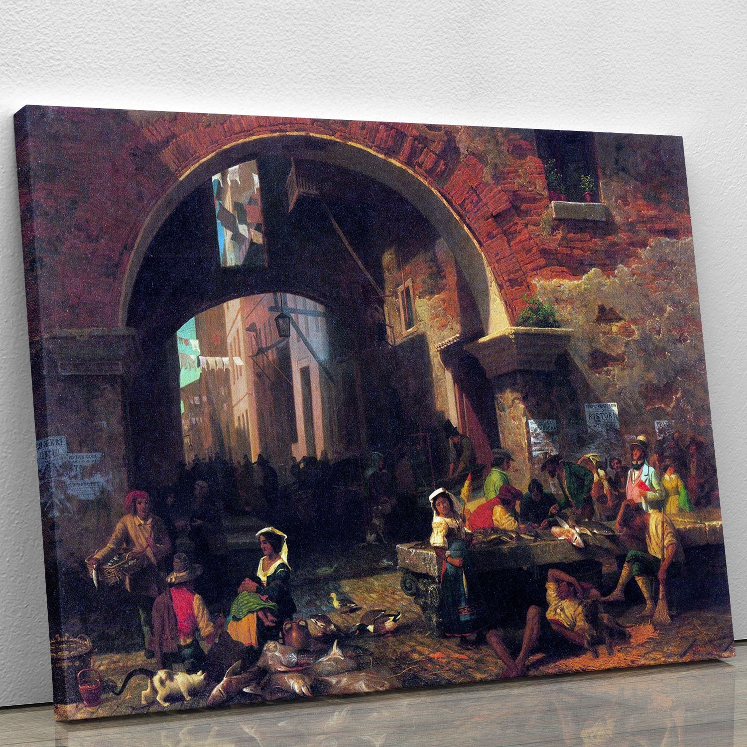 The Arc of Octavius Roman Fish market by Bierstadt Canvas Print or Poster