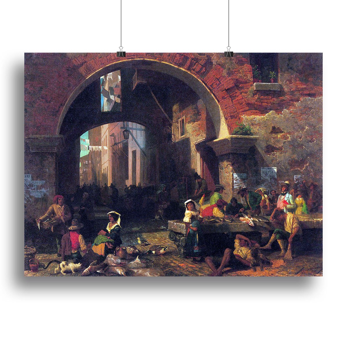 The Arc of Octavius Roman Fish market by Bierstadt Canvas Print or Poster