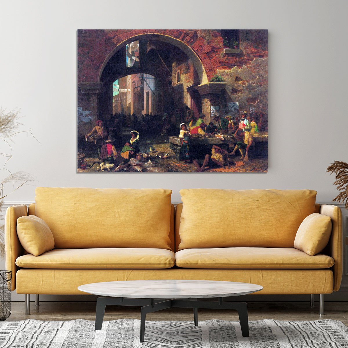 The Arc of Octavius Roman Fish market by Bierstadt Canvas Print or Poster