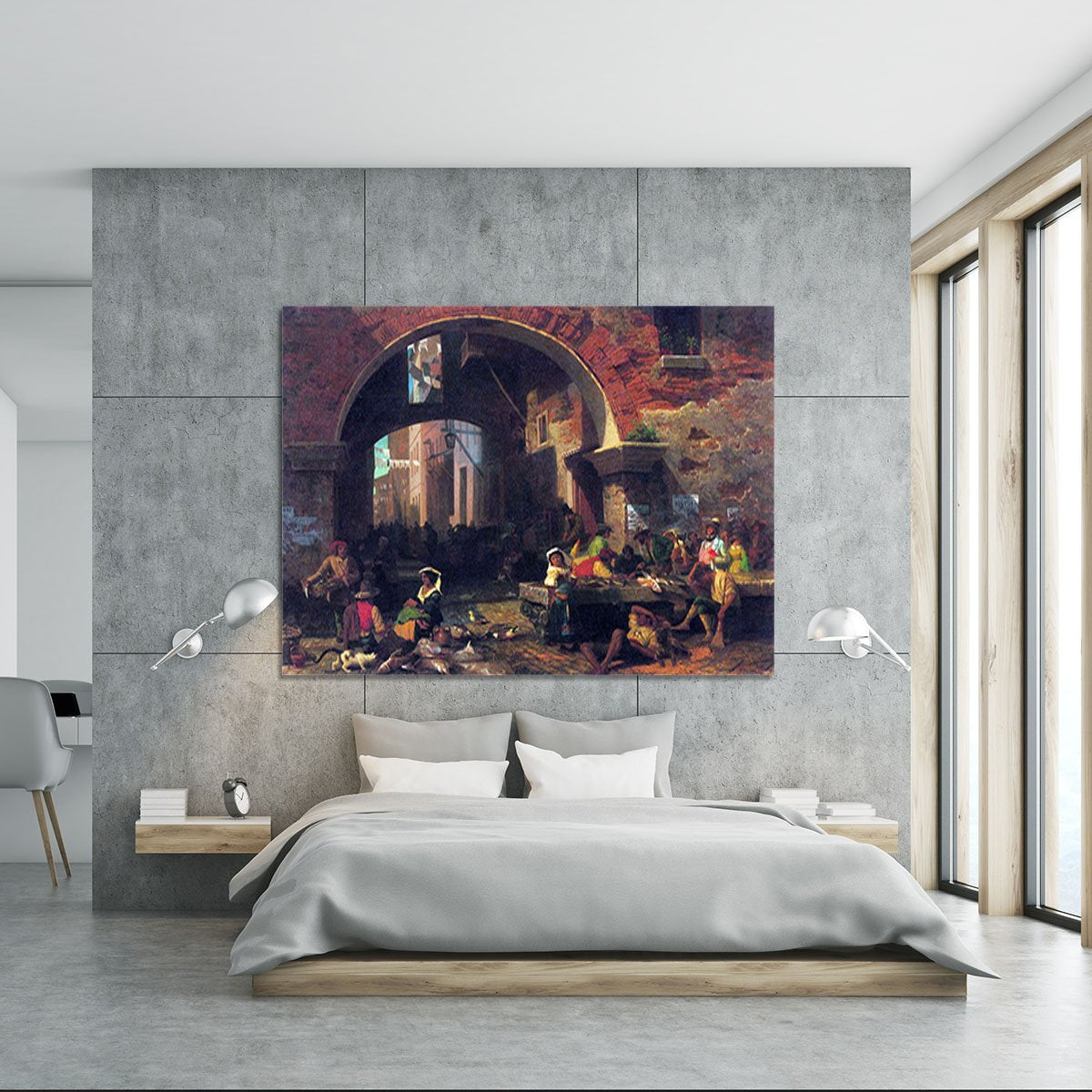 The Arc of Octavius Roman Fish market by Bierstadt Canvas Print or Poster