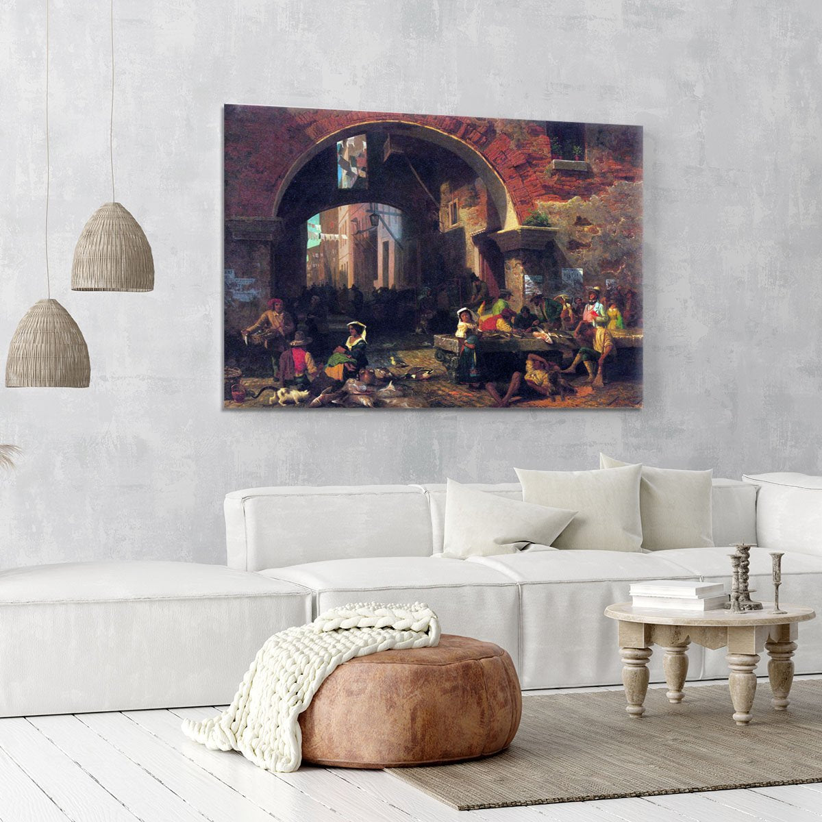 The Arc of Octavius Roman Fish market by Bierstadt Canvas Print or Poster
