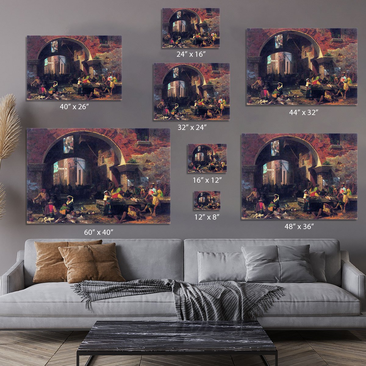 The Arc of Octavius Roman Fish market by Bierstadt Canvas Print or Poster