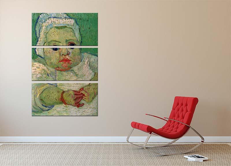 The Baby Marcelle Roulin by Van Gogh 3 Split Panel Canvas Print - Canvas Art Rocks - 2