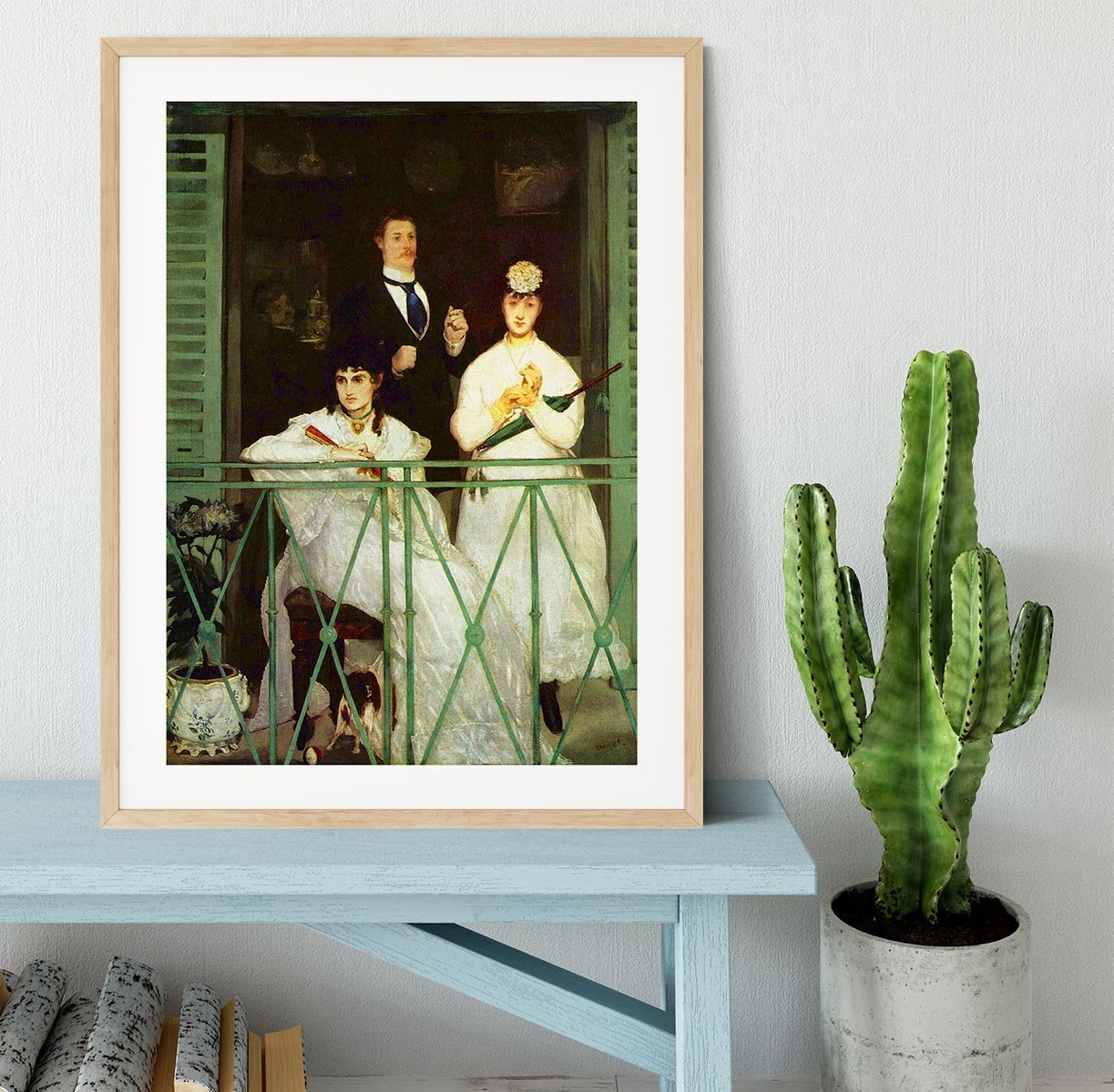 The Balcony by Manet Framed Print - Canvas Art Rocks - 3