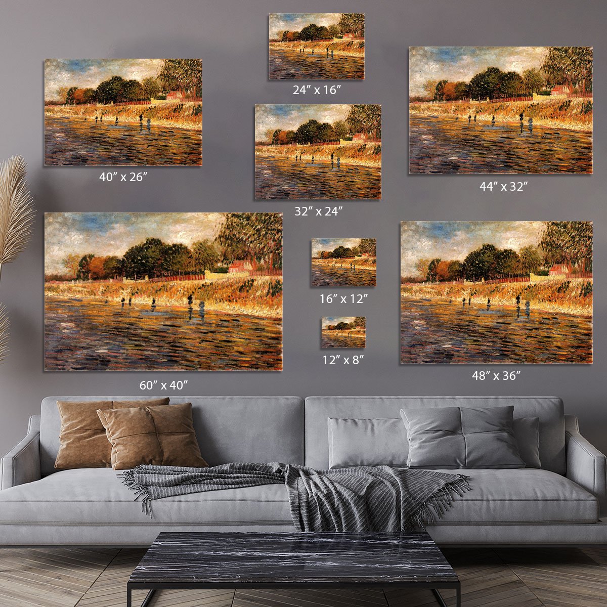 The Banks of the Seine by Van Gogh Canvas Print or Poster