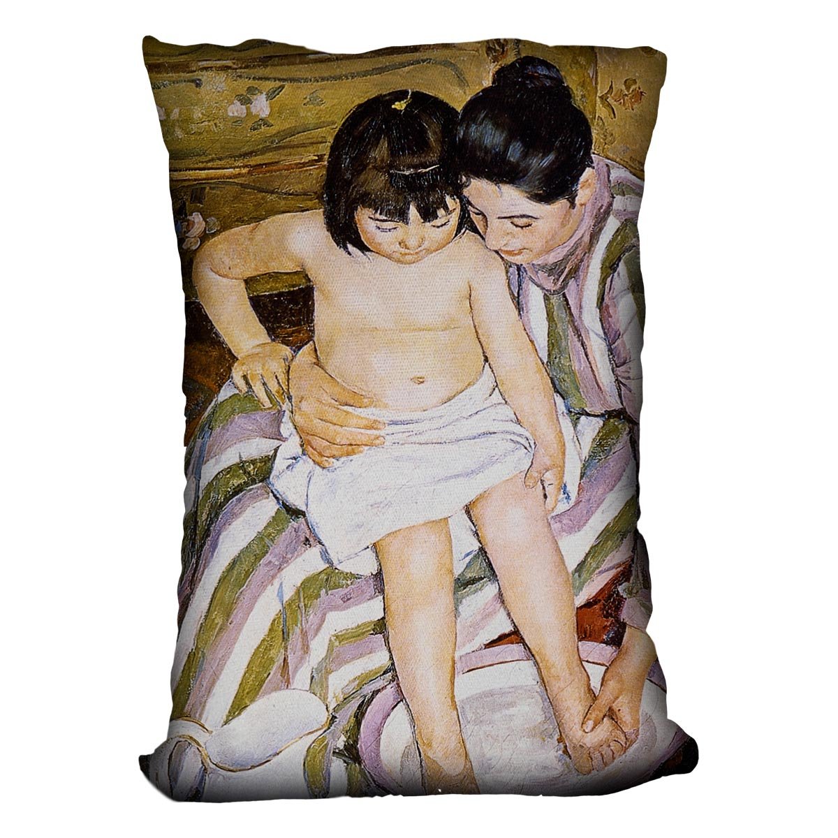 The Bath by Renoir Throw Pillow
