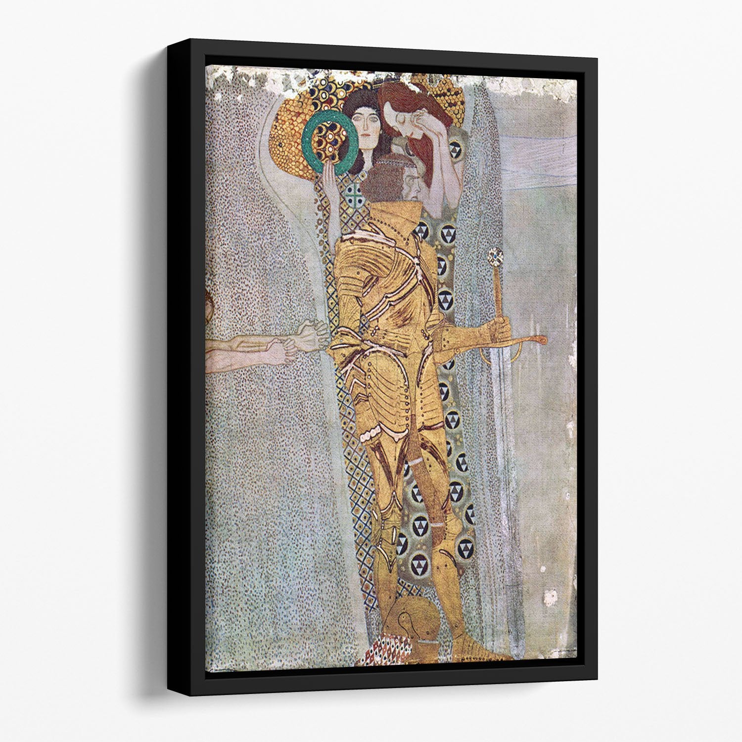 The Beethoven Freize by Klimt Floating Framed Canvas