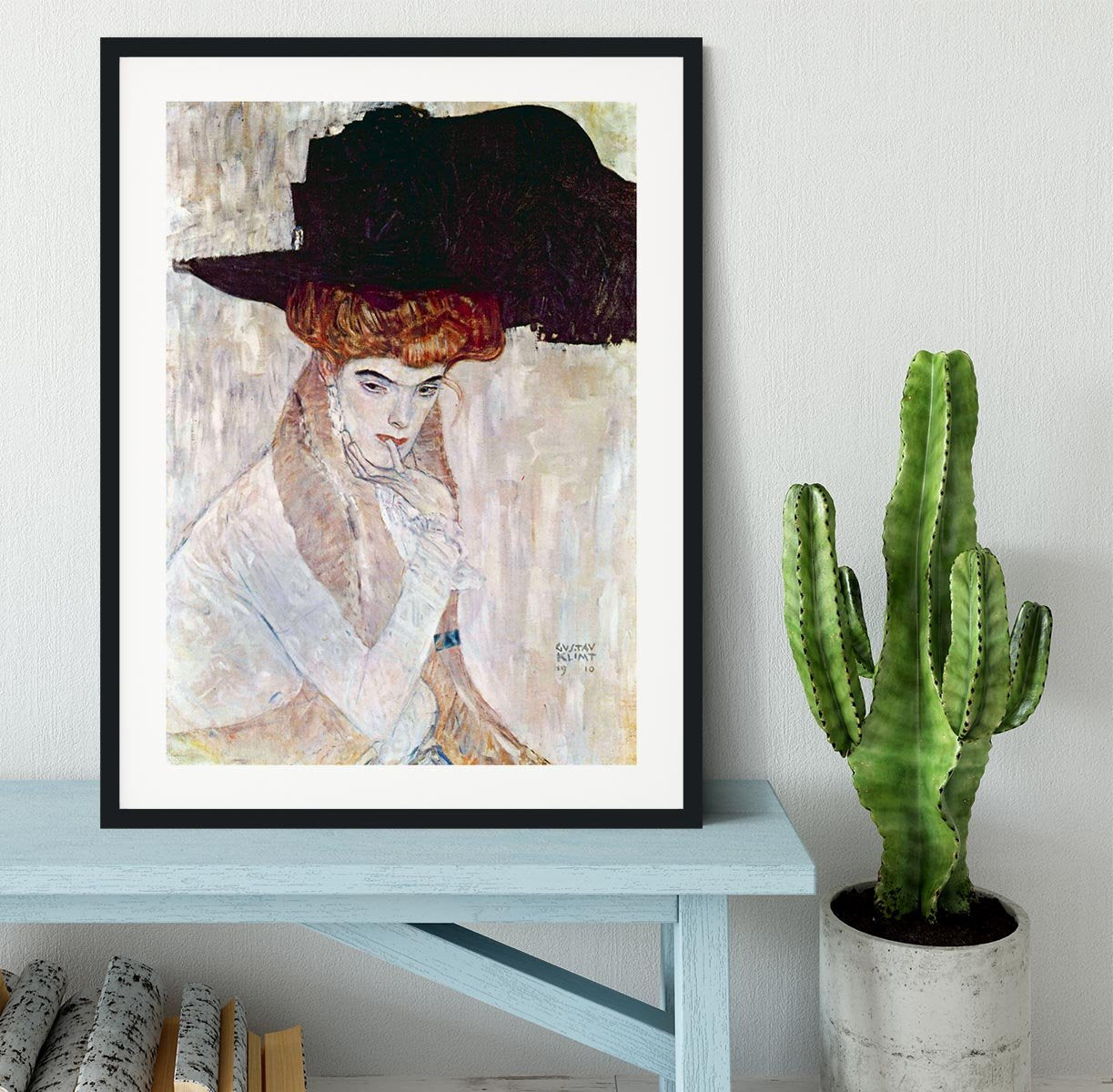 The Black Hat by Klimt Framed Print - Canvas Art Rocks - 1