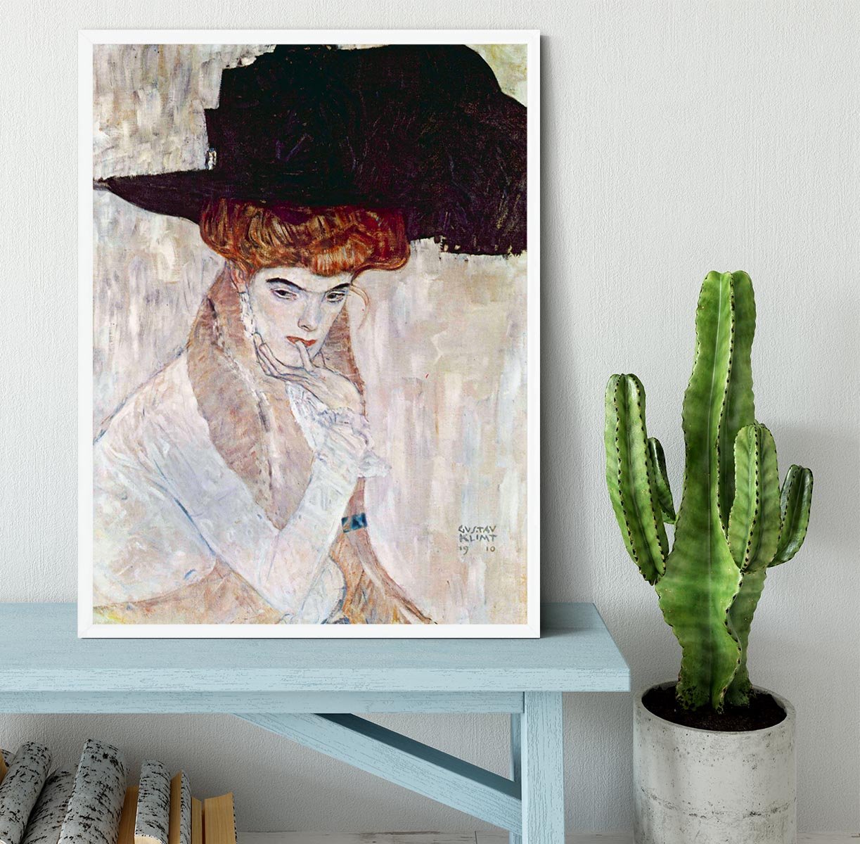 The Black Hat by Klimt Framed Print - Canvas Art Rocks -6