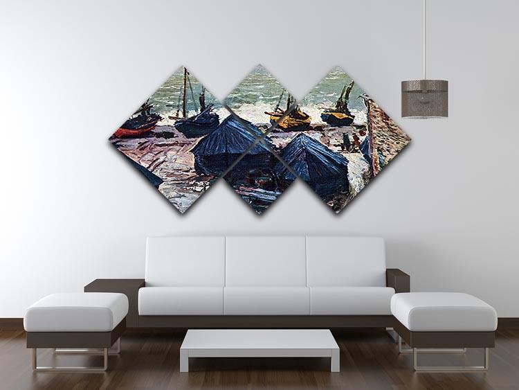The Boats by Monet 4 Square Multi Panel Canvas - Canvas Art Rocks - 3