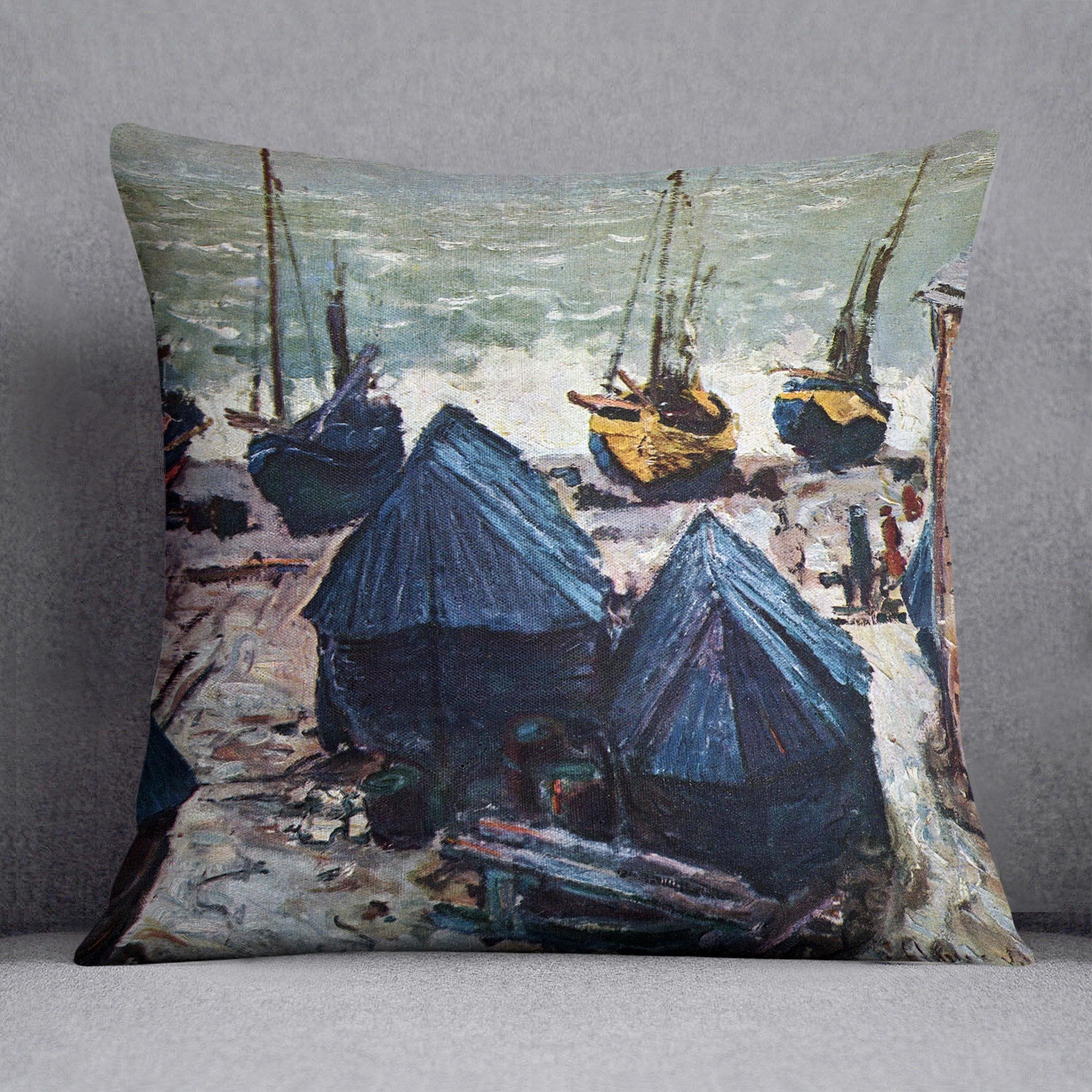 The Boats by Monet Throw Pillow