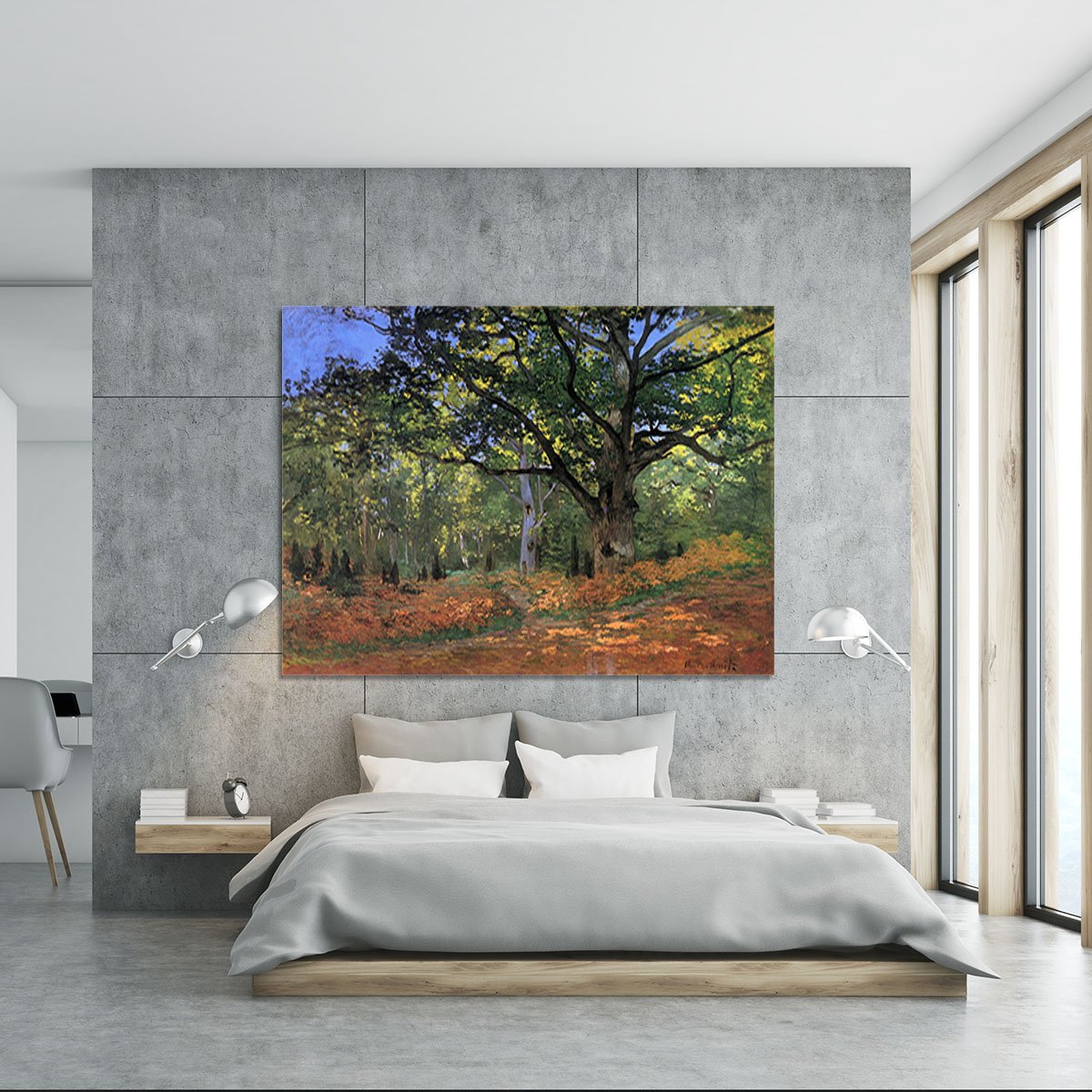 The Bodmer oak Fontainbleau forest by Monet Canvas Print or Poster