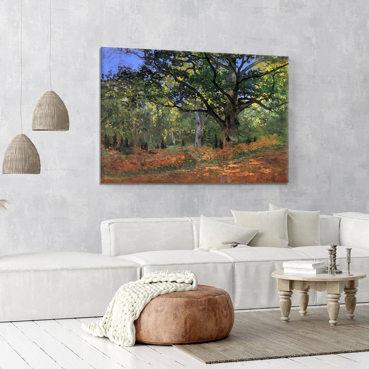 The Bodmer oak Fontainbleau forest by Monet Canvas Print or Poster